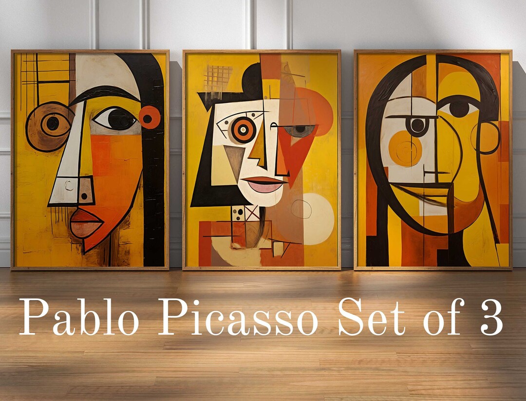 洋書 Picasso: The Art of the Poster Picasso Poster ~ Abstract Woman's Face ~ Line Art Drawing
