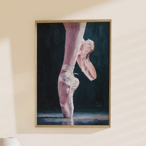 Ballet Pointe Shoes Art, Elegant Dance Print: Ballerina Poster, Graceful Wall Art, Dance Decor, Perfect Gift for Dance Lovers