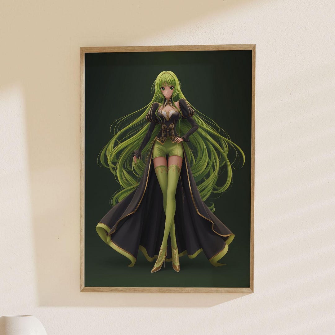 Code Geass Decor Code Geass CC Anime Character Poster - Emerald Green Fantasy Art Print ...