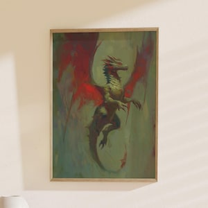 Fantasy Dragon Art, Mythical Creature Print: Epic Dragon Poster, Fantasy Painting, Enchanting Wall Art, Perfect for Fantasy Lovers