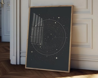 Beautiful Star Map: Unique Birthday Gift - Night Sky Prints and Constellation Art for Astrology Enthusiasts and Universe Lovers