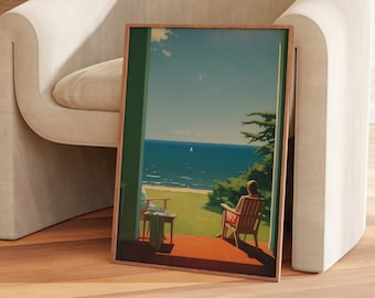 Edward Hopper Summer Prints: Summer Wall Decor, Beach Art, Hopper Painting, Beach House Posters for a Timeless Coastal Vibe, sunny holiday