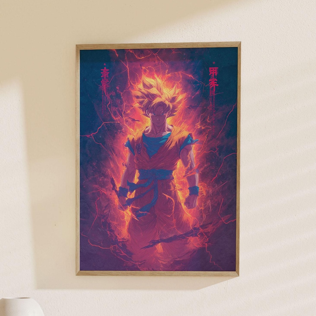 Dragon Ball Z Son Goku Super Saiyan Anime Poster | Epic Manga Wall Art ...