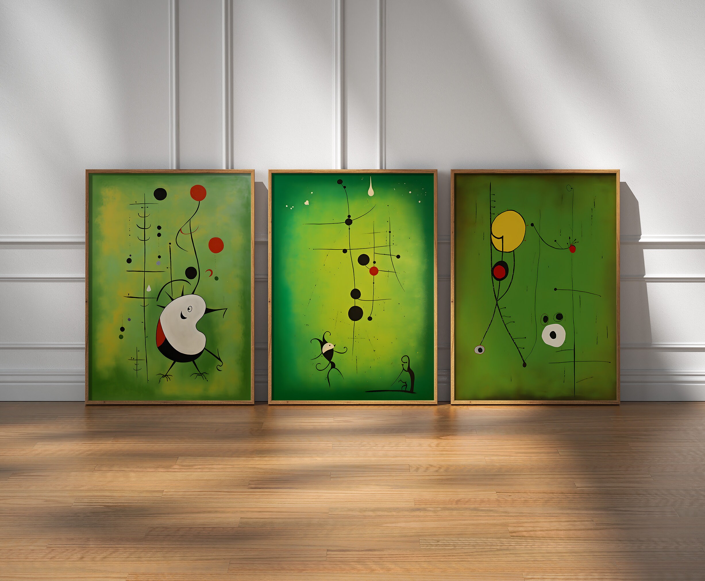 ジョアン ミロ プリント 3 枚セット、ジョアン ミロ 印刷可能