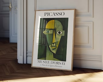 Arte de pared verde de Picasso: impresiones abstractas coloridas para una decoración de habitaciones moderna y un ambiente artístico.