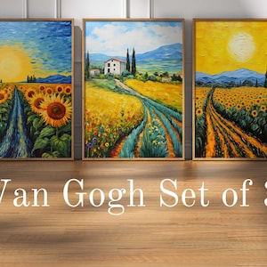 Van Gogh Set of 3 Prints, Van Gogh Printable Download, Abstract Art Print, Vincent van Gogh Poster, van Gogh Gallery Wall Art Set, DIN A