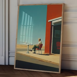 Arte de pared moderno inspirado en Edward Hopper: impresiones coloridas para una decoración vibrante de verano e interiores tranquilos para el hogar