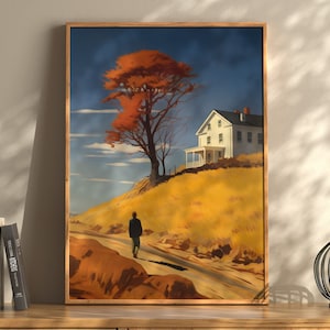 Edward Hopper Gemälde, Herbst Kunstdrucke: Herbst Home Decor, Herbst Wandkunst und gemütliche Hopper Designs für saisonales Ambiente, ruhige Wandkunst