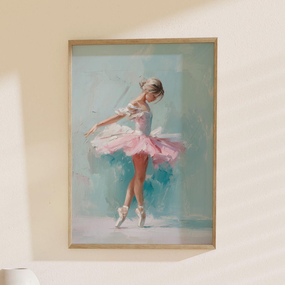エレガントなバレリーナプリント、優雅なダンスアート：バレエ絵画