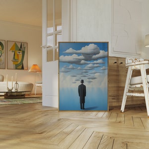 René Magritte's Surrealist Masterpieces: Cloud-Infused Art Prints for Dreamy Wall Decor & Atmospheric Ambiance, magritte print image 2