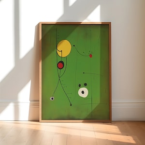 Cartel de Joan Miró, impresión verde de Joan Miró, impresión de arte abstracto, pintura de Joan Miró, arte mural abstracto, arte de pared de la galería Joan Miró