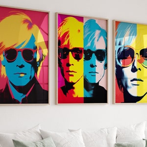 Warhol Set of 3 Prints, Warhol Printable Download, Abstract Art Print, Andy Warhol Poster, Neutral Tone, Andy Warhol Gallery Wall Art Set