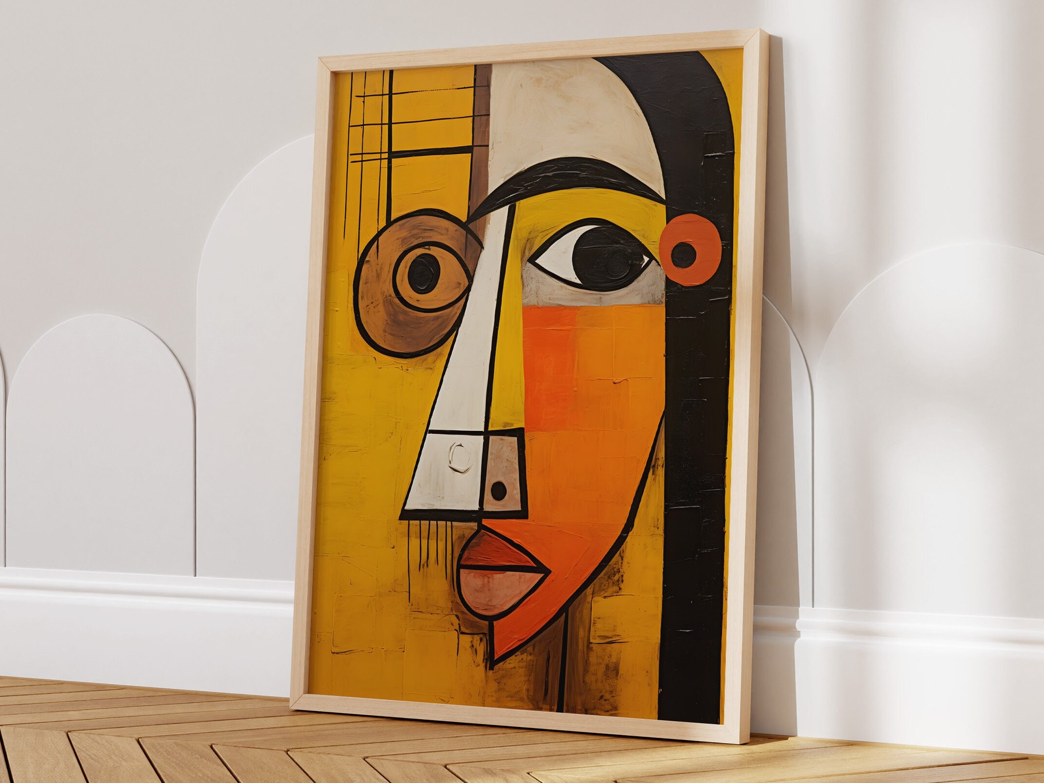 Pablo Picasso's Abstract Wall Art: Vibrant Orange Prints