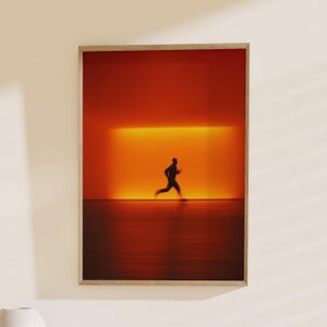 Dynamic Running Art, Athlete Silhouette: Jogging Motion Print, Fitness Poster, Modern Wall Art Decor for Runners and Sports Enthusiasts