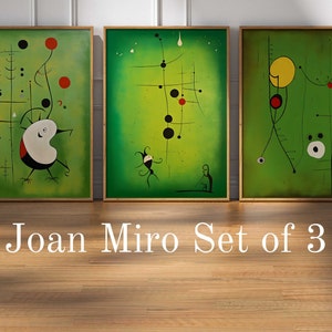 Joan Miro Zestaw 3 Wydruków, Joan Miro Wydruk Do Pobrania, Abstrakcyjny Wydruk Sztuki, Joan Miro Plakat, Neutralny Ton, Joan Miro Gallery Wall Art Set