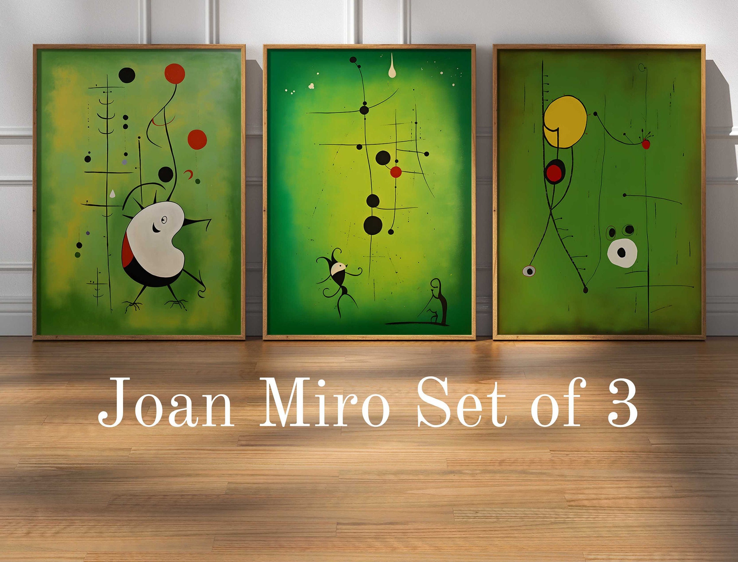 Joan Miro Set of 3 Prints, Joan Miro Printable Download, Abstract Art Print, Joan Miro Poster, Neutral Tone, Joan Miro Gallery Wall Art Set