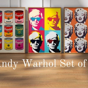 Set di 3 stampe di Warhol, Download stampabile di Warhol, Stampa d'arte astratta, Poster di Andy Warhol, Tono neutro, Set di arte da parete della Galleria Andy Warhol