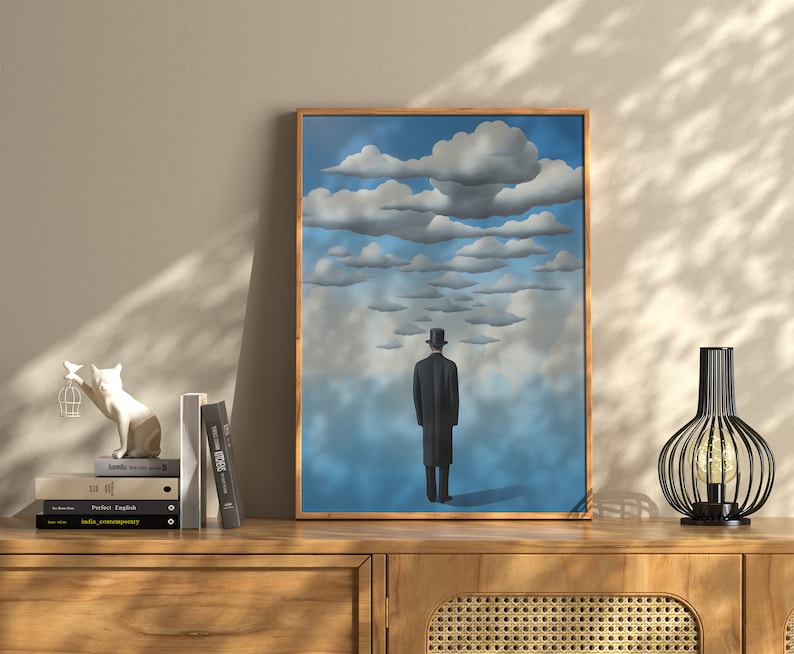 René Magritte's Surrealist Masterpieces: Cloud-Infused Art Prints for Dreamy Wall Decor & Atmospheric Ambiance, magritte print image 6