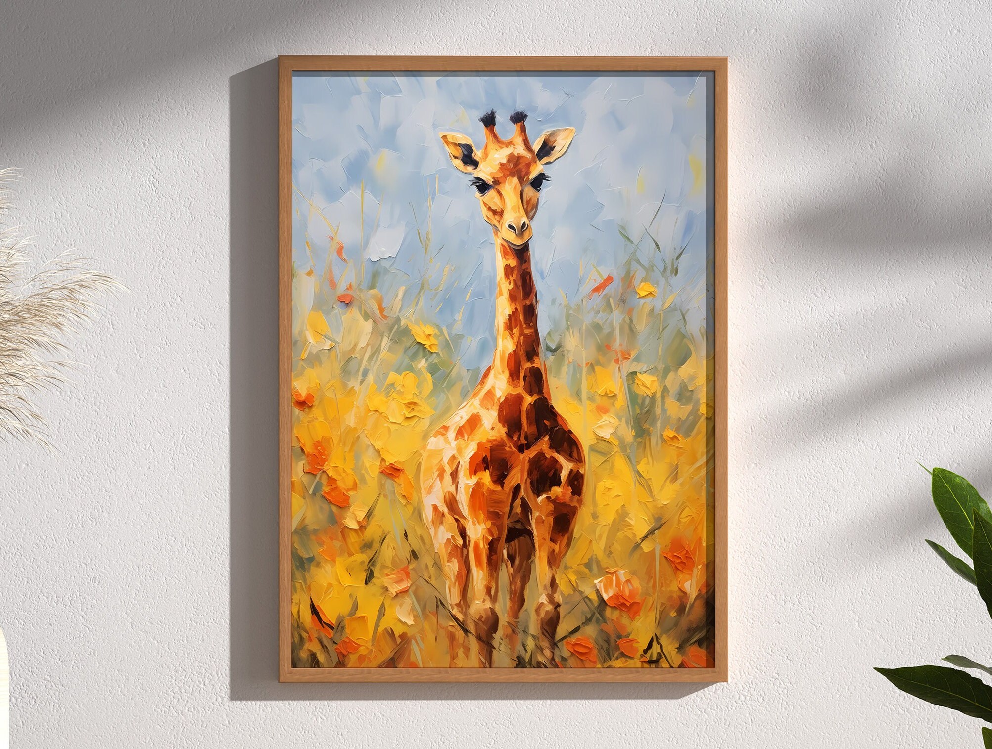 キリンのポスター: アフリカのサファリの装飾、エキゾチックなキリンの