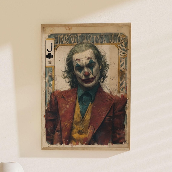 Buy Joker Joaquin Phoenix Vintage Comic Art Print Dark Knight - Main Image