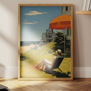 Strandkunst, Edward Hopper Print, Sommer Wanddekor: Sonnige Drucke, Urlaubsposter für lebendige Sommer Vibes, Sommer Wandkunst, Strand Poster