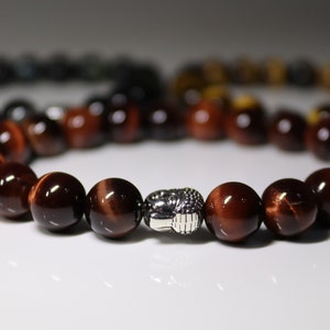 10mm red tiger eye bracelet / buddha / good luck bracelet
