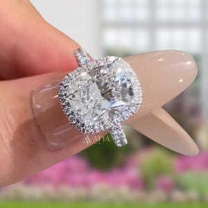 8 ct Moissanite Verlobungsring 14K Gelbgold Jubiläum Ring Halo Ehering Silber Versprechen Ring für sie Geschenk für Frau