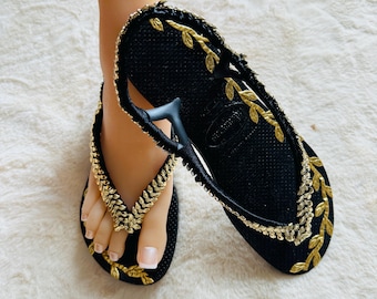 Havaianas originales decoradas a mano - chanclas personalizadas únicas - brillantes - con cristales y piedras decorativas, sandalias negras brillantes