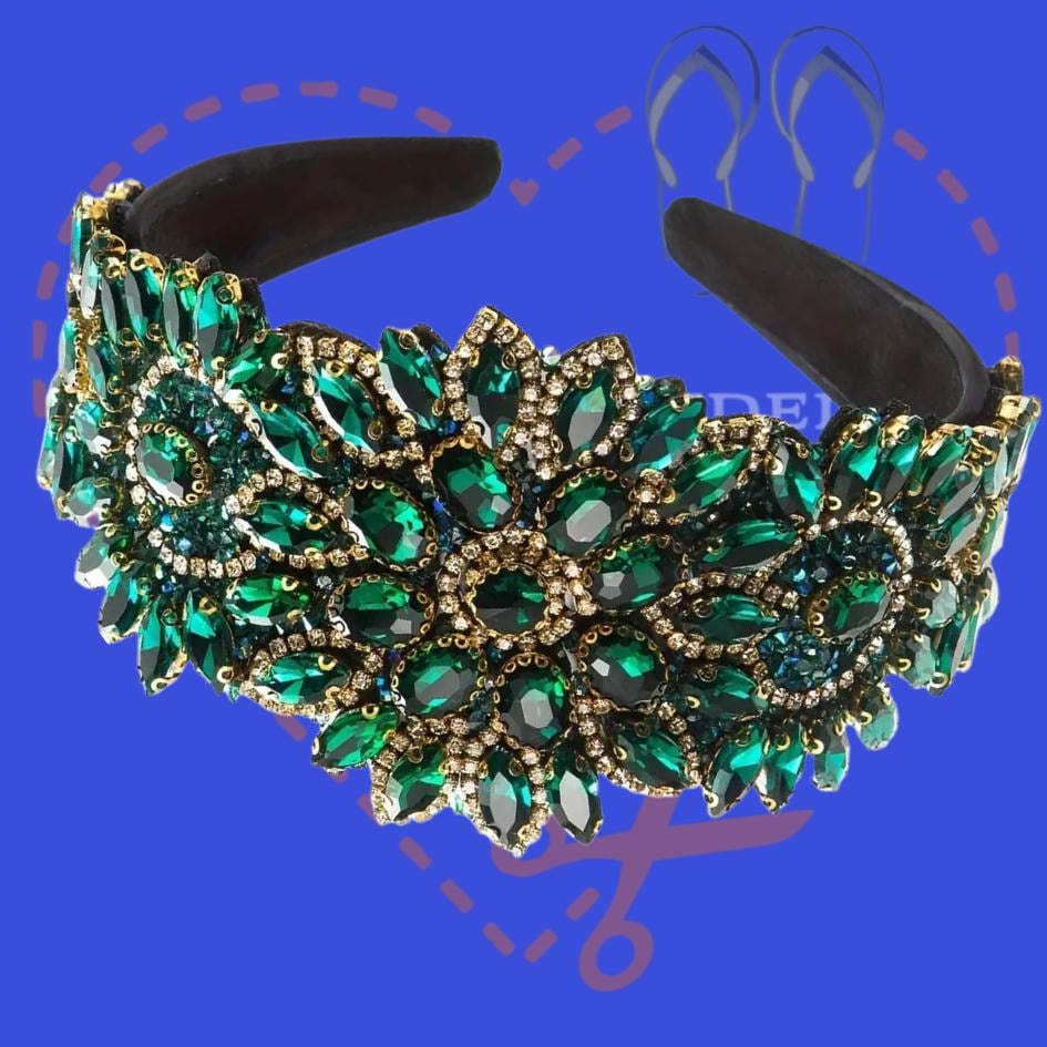 Green Headband, Elegant Hair Accessory, Wedding Headband  display picture 2