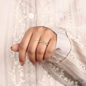 lab grown diamond, lab created diamond, 14k gold, solid gold, yellow gold, white gold, zig zag band, eternity band, handmade jewelry, polished finish, ethical craftsmanship, VS clarity, VVS1 clarity, EFG color diamond, wedding band, round cut band, minimalist band, zig zag band, 14k gold band, proposal gift, promise band, handmade jewelry, gifts for her, gifts for women, handcrafted band, stackable band, lab created band, promise band, personalized gift