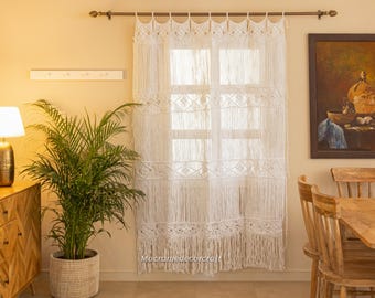 Macrame Curtain, Modern Wall Art, Door Curtain, Window Macrame, Farmhousre Decor, Bedroom Valance, Bohemian Tapestry, Housewarming Gift