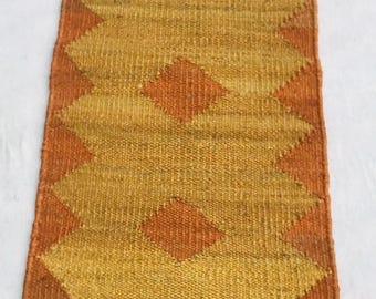 Hemp Runner Rug Handmade Natural Hemp Jute Area Rug Eco Friendly Geometric Design Boho Farmhouse Decor Custom Size Woven Rug