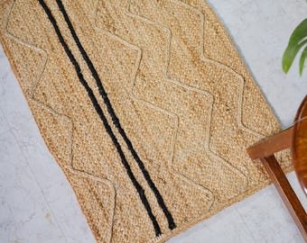 Handmade Braided Jute Rug, Eco Friendly & Durable Natural Fiber Rug, Boho Chic Floor Decor