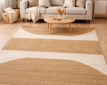 Off White Jute Area Rug, Bohemian Rug, Custom Size Jute Rug, Large Jute Hemp Rug, Boho Jute Runner Rug, Living Room Rug, Outdoor Rug