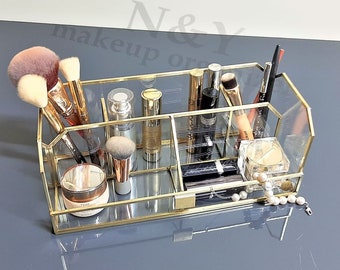 Brass Glass extraordinary N&Y design makeup organizer