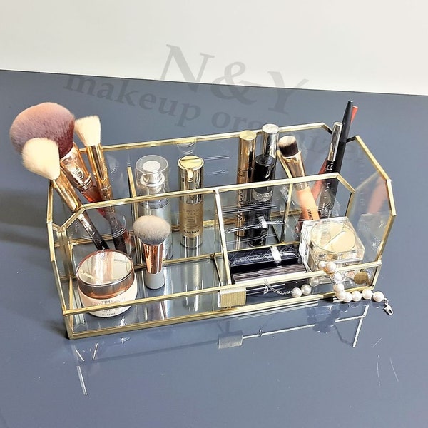 Brass Glass extraordinary N&Y design makeup organizer