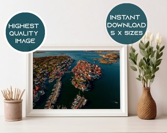 Gullholmen Island Aerial Photo: West Sweden Coastal Print (Digital Download)