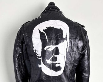 1of1 Giacca in pelle Monster personalizzata di Frankenstein - Rock, Metal, Heavy, Goth, Borchie, Rock N Roll, Lemmy, Techno, horror, moto, punk
