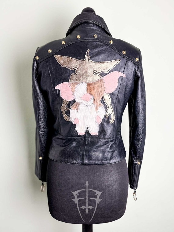 Gremlins Leather Jacket With Gold Studs, Springbok Fur Gizmo