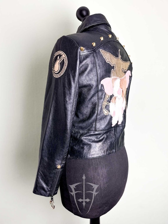 Gremlins Leather Jacket With Gold Studs, Springbok Fur Gizmo Back