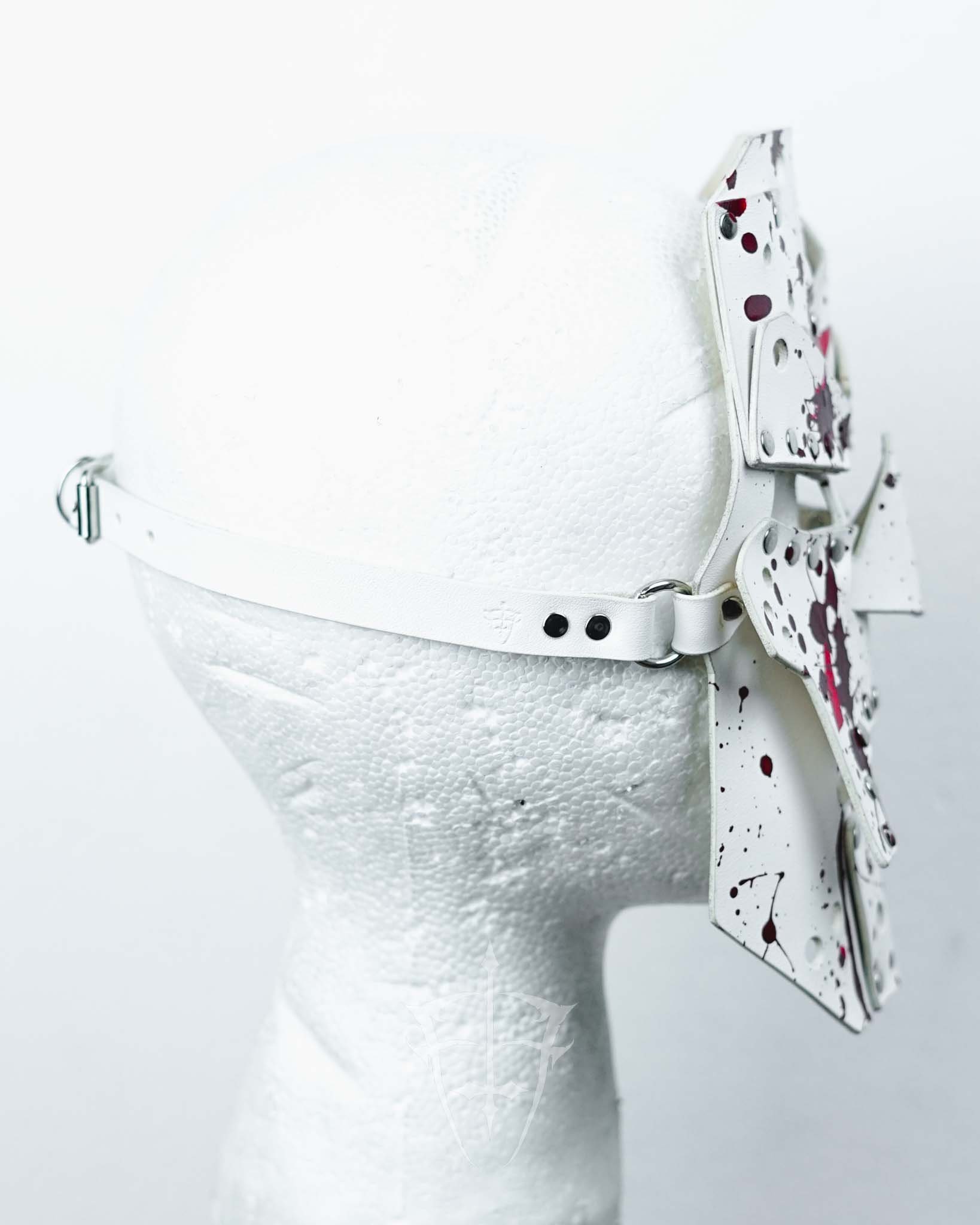 Spatter Mask Entrenched MF Dr Doom X Friday the 13th Mask in Recycled White Leather Hand ...