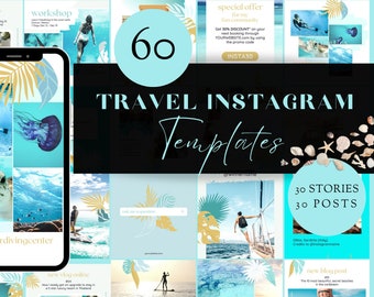 Travel instagram templates Travel post and stories travel social media templates Travel templates editable on Canva Travelling templates