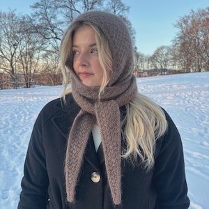 Hetteskjerf Strikkeoppskrift / Dobbel perlestrikk / Norsk digital oppskrift