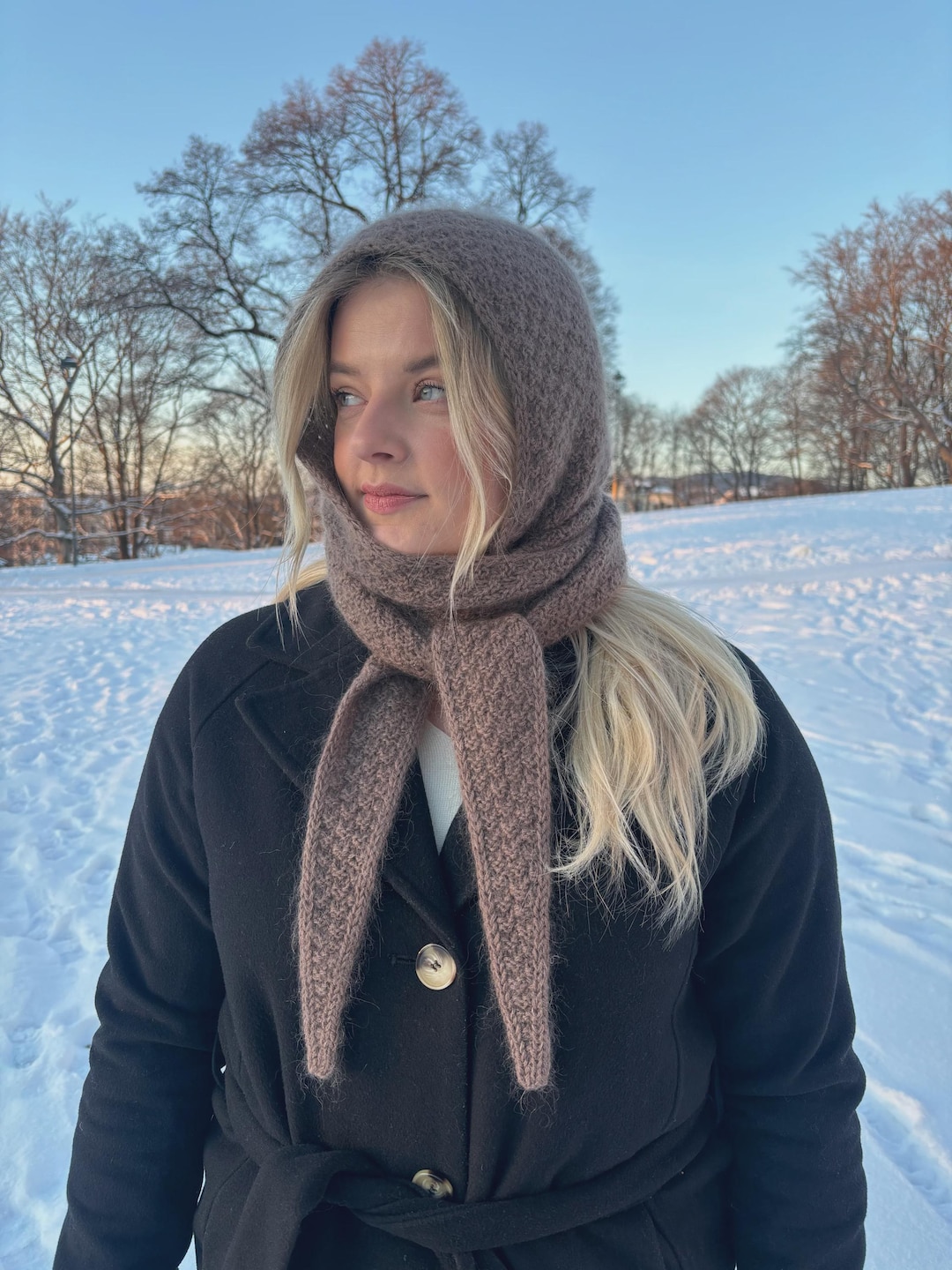 Hooded Scarf Knitting Pattern | Knit Hood | English PDF - Etsy