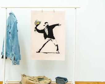 Wall decor, art print posters, Banksy, Bauhaus posters, Banksy Collection, Flower Thrower animal posters, poster art