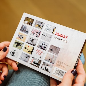 Banksy Cartes postales Ensemble de 18, Banksy Girl with Balloon, Carte de remerciement, Cartes postales, Cartes d’art, Carte d’anniversaire, Banksy Art Print