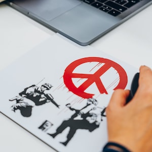 Mauspad Klein, Banksy Kunstdruck, Banksy Collection, Büro Dekoration, Computer Maus