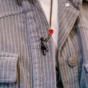 3D Metall Banksy Brosche 4er Set, Banksy Kunstdruck