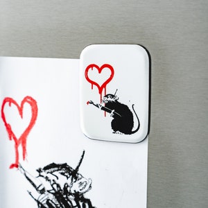 Kühlschrankmagnete, Banksy Collection, Banksy Kunstdruck, Weihnachtsgeschenk, Gschenk für Sie Love Rat
