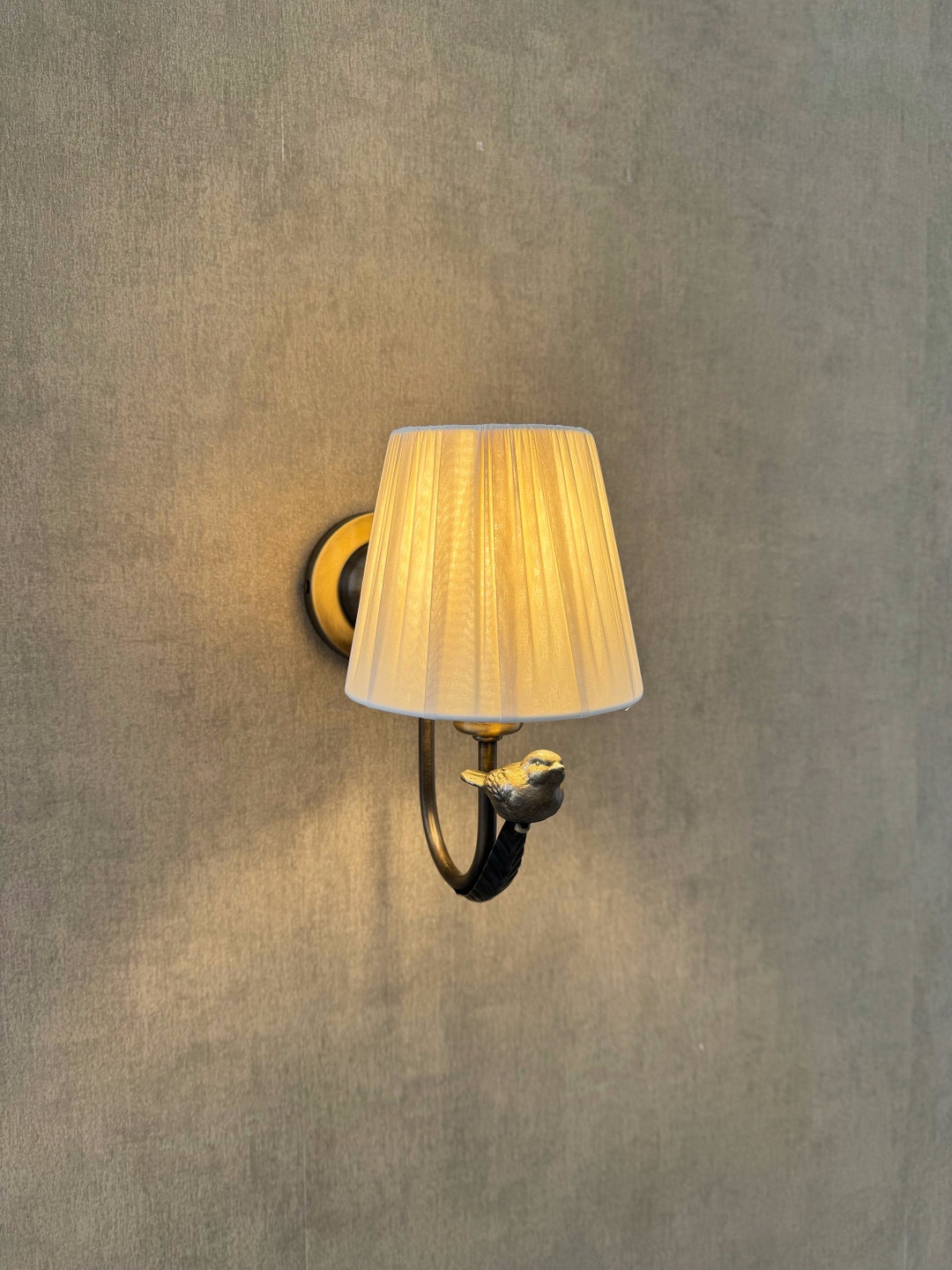 Bird Wall Sconce, Bedroom Wall Sconce, Modern Minimalist Fabric Wall